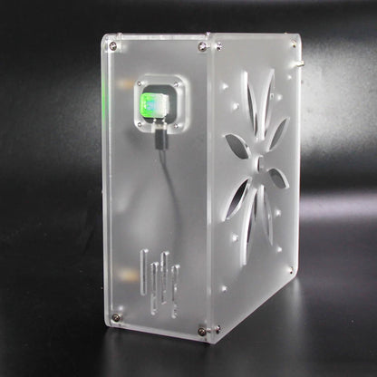 Mini itx computer case Acrylic frosted transparent chassis Personalized key cap switch design supports  Graphics network card.