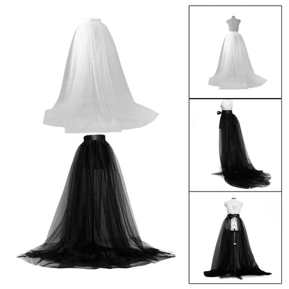 Women Tulle Tutu Long Skirt Lace Up High Waisted Detachable Solid Color Dress for Party Cosplay Prom Ladies.