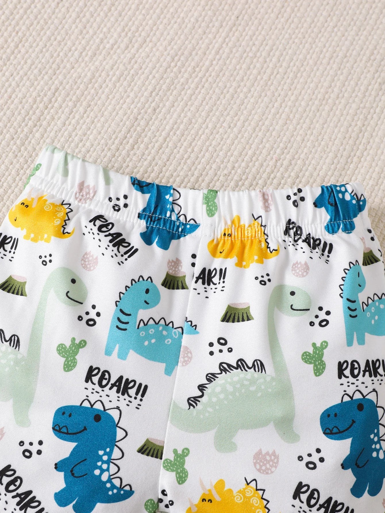 Sommer-Set für 0–18 Monate alte Babys, Dinosaurier-Aufdruck, kurzärmelig und Shorts, Set für Neugeborene, Jungen, lässiger Stil.