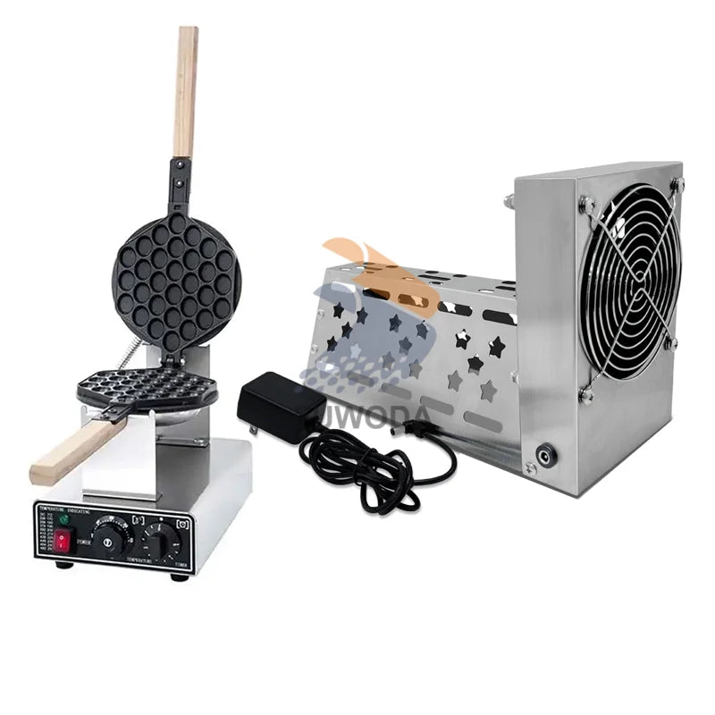 Commercial Egg Waffle Machine And Cooling Rack Egg Waffle Maker Household Waffle Making Machine Paired Cooling Rack.