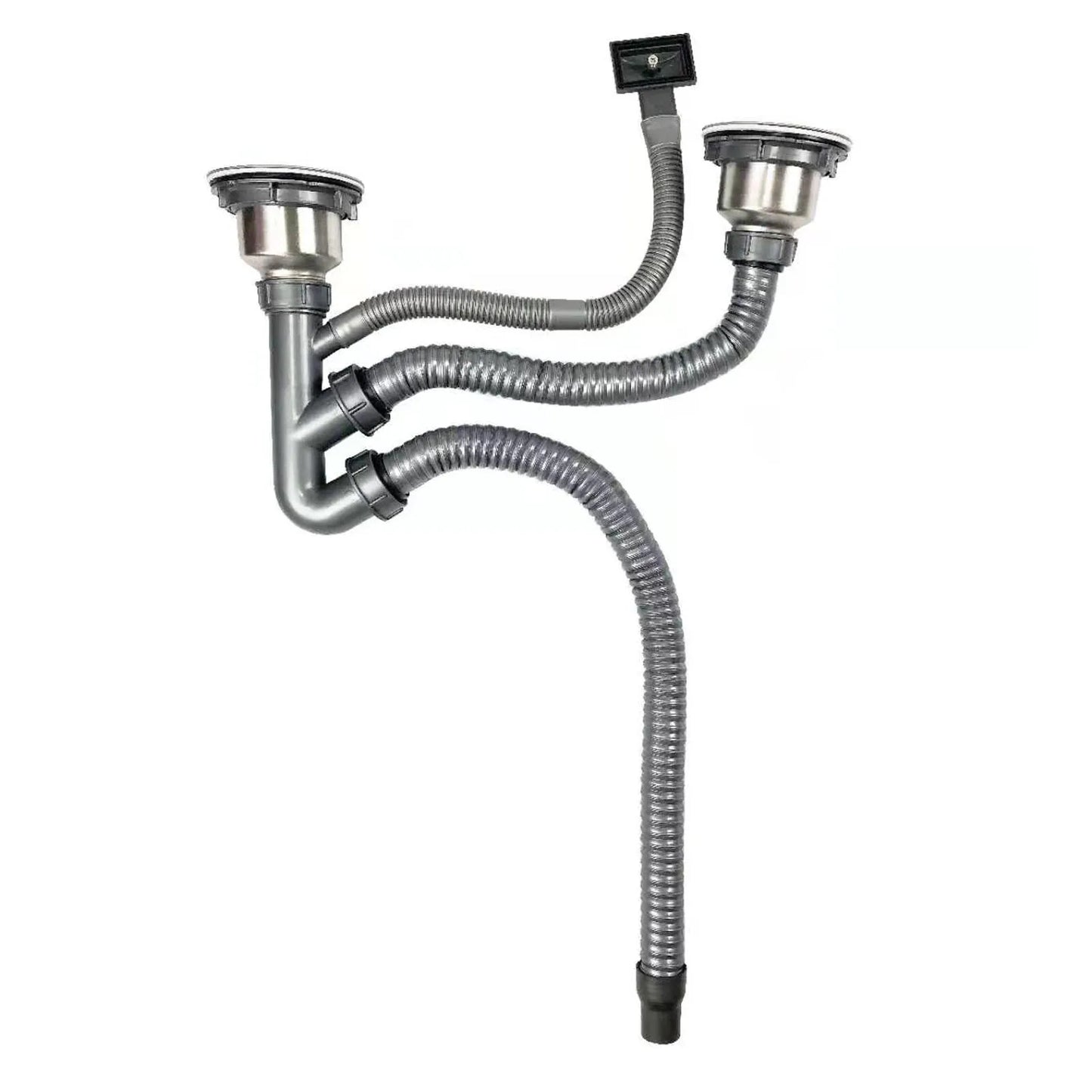 Black King Edelstahl Doppelschüssel Küchenspüle Inset Korb Abtropffläche Seifenspender