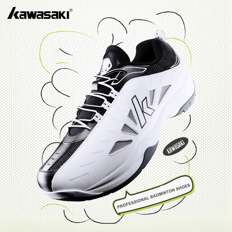 Kawasaki 2024 PANDA Badminton Shoes Professional Carbon Fiber Board Shock Absorption Men's Sneakers Women's Sports Shoes B3327.