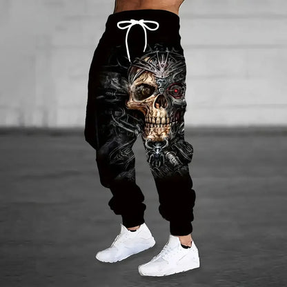 New Fashion Lion Pattern Printed Sweatpants Men's Loose Leisure Sports Pants Autumn And Winter Warm Pants Street Clothes For Men.