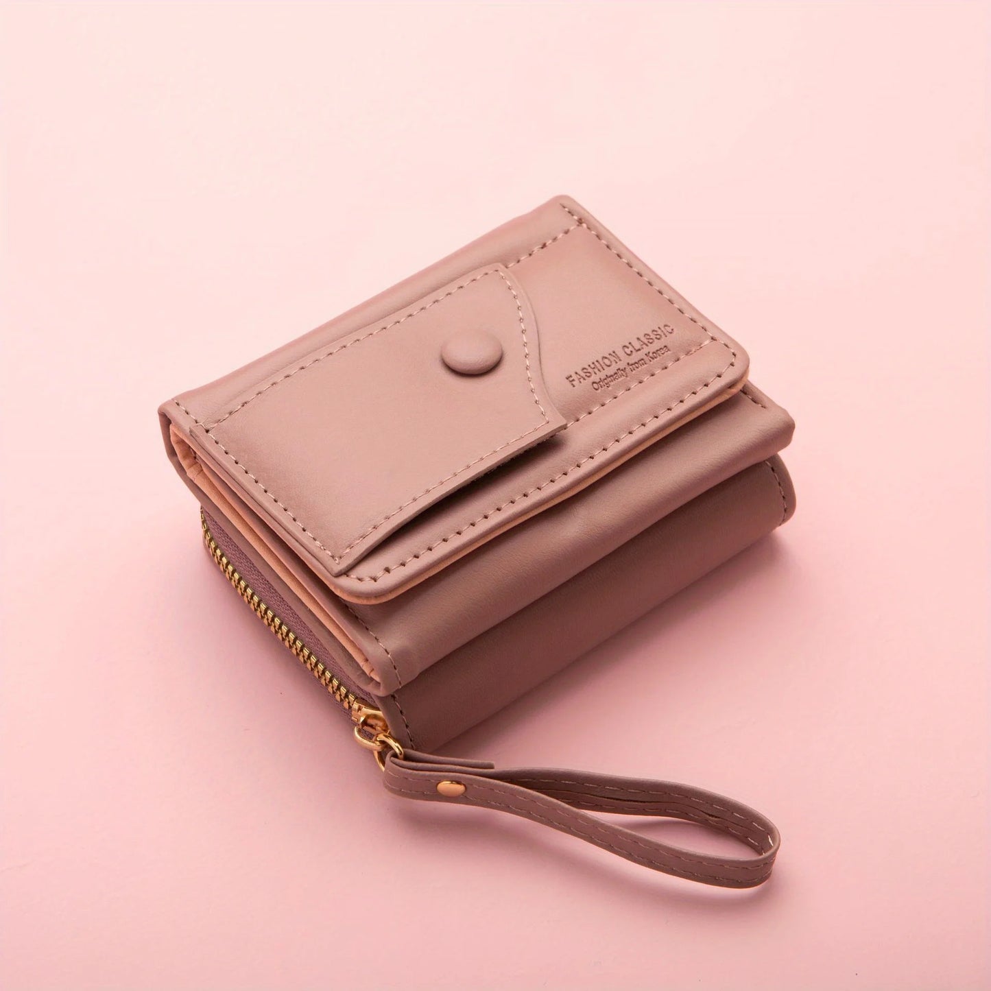 Zipper Wallet, Tower Buckle Zero Wallet, Women's Short Handheld Bag,Mini Travel Storage Bag,Solid Color Simple Versatile Fashion.