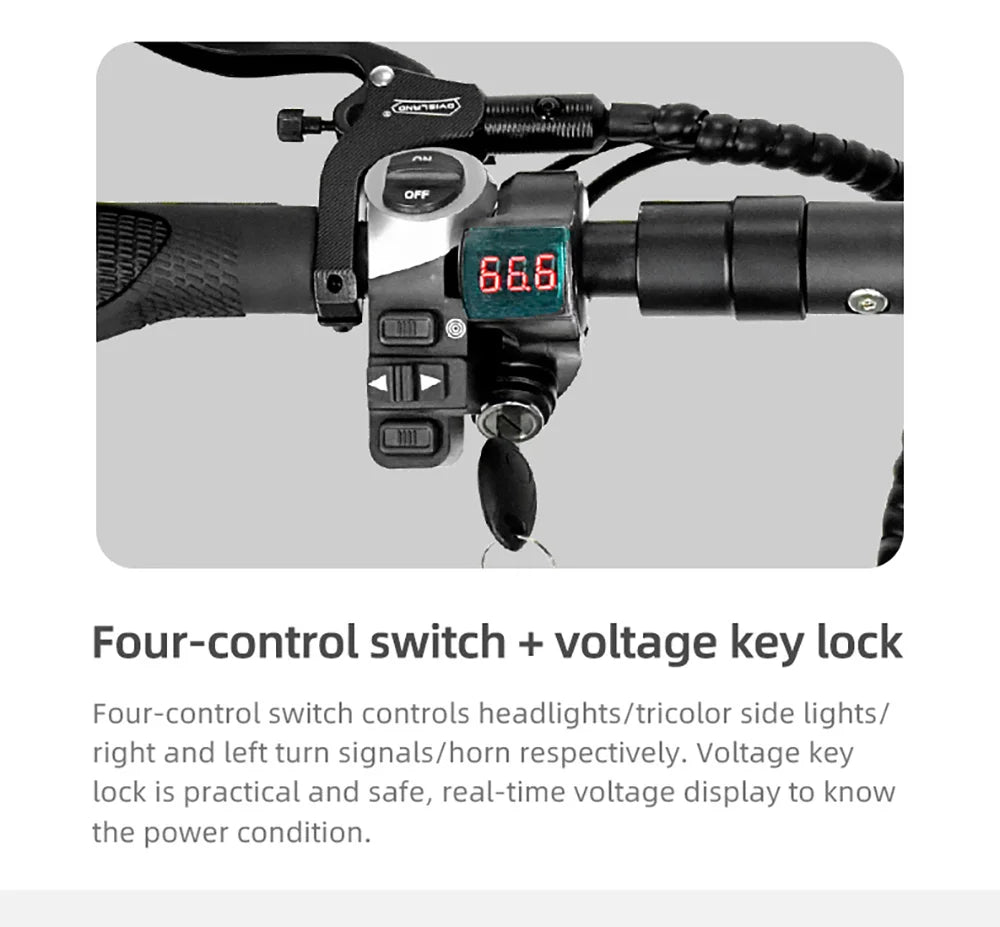 BOYUEDA S3-11 Electric Scooter, 120km Range, 85km/h Max Speed, 2*3000W Motor, 60V 38AH Battery,11-inch Tire,  LCD Display