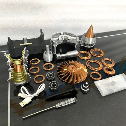 TR900 Aviation Turbofan Engine Model DIY Model Kit 27CM Electric Turbofan Engine Assembly Toy Kit.