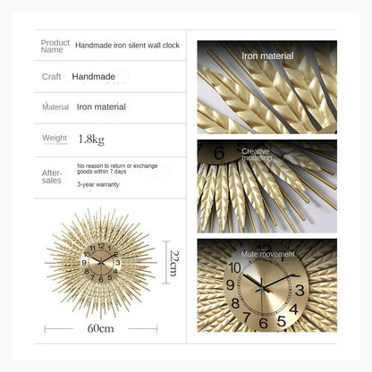 Weizen ohren uhren, Wohnzimmer wanduhren, die Ernte Wohlstand Gesundheit Glück Einheit Freundschaft Vitalität Hoffnung symbolisieren