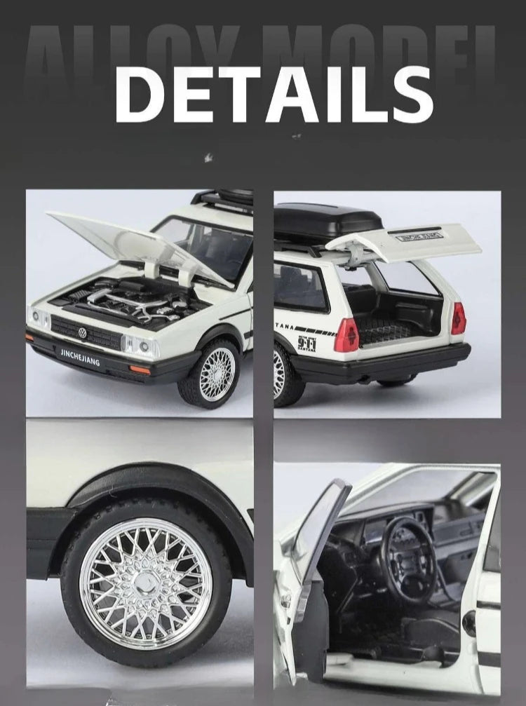 Diecast 1:32 VW SANTANA Wagon Alloy Car Model with Sound Light Children Boy Birthday Gift Toy Vehicles Miniature Voiture.