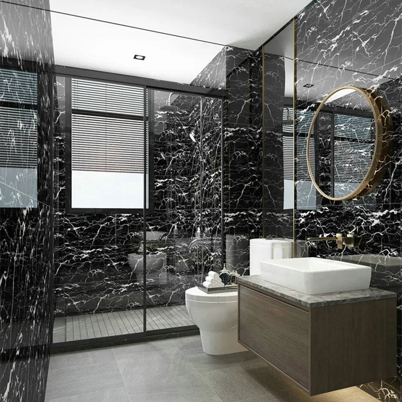 Moisture-proof Adhesive Wall Wallpaper Peel and Stick Wallpaper PVC Waterproof Wall Stickers Imitation Tile Pasting Bathroom