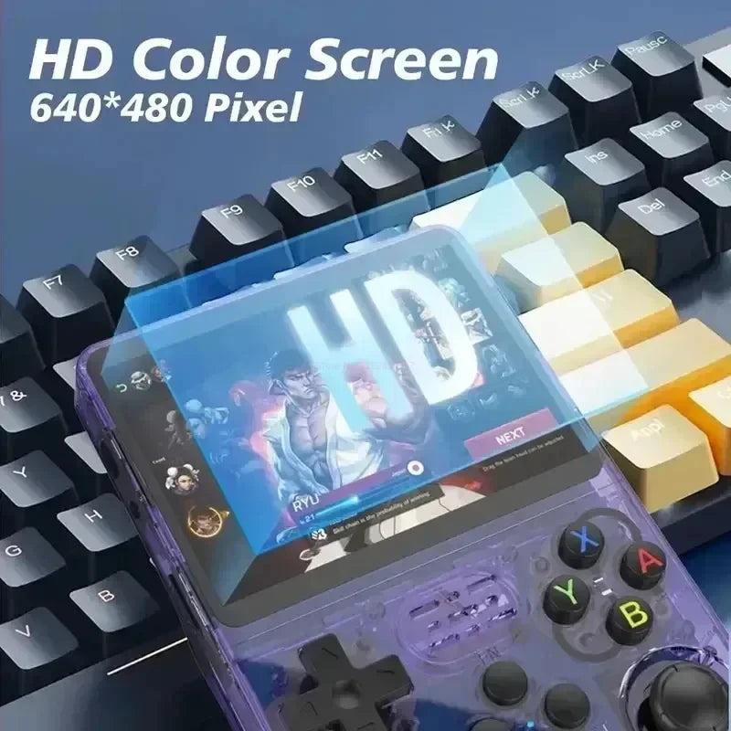 R36S Retro Handheld Video Game Console Linux System 3.5-inch IPS Screen Portable Handheld Video Player 64GB 15000 Games.