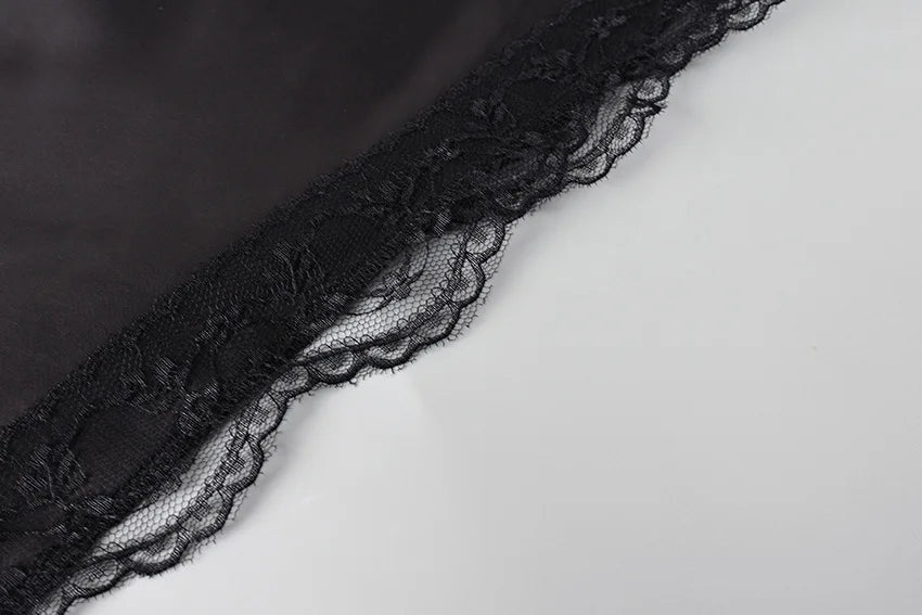 New Lace Patchwork Fashion Mini Skirt Split High Waist Sexy Black Skirt Summer Office Lady Skirt High Street Short Skirt Women