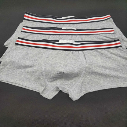3pcstopmen's Baumwolle Boxer Unterwäsche Herrenmode Streifen gürtel einfarbige Unterhose ultra weiche bequeme Atem männliche Höschen Shorts