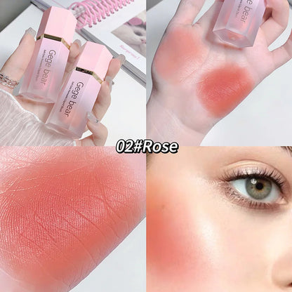 Gege Bear Liquid Blush Cream 6 Colors Smooth Velvet Matte Pink Blusher Natural Easy To Smudge