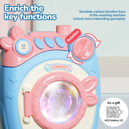 Simulated Kitchen Toy Play Set Miniature Food Pretend Play House Appliance Laundry Cookware Children Role-Playing Toys Girl Game