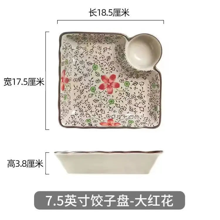8/10Inch French Vintage Rose Ceramic Plate European Style Dinner Dishe Plates Salad Dessert Dinner Dish Household Art Tableware.