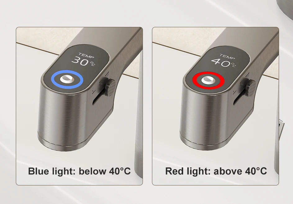 VGX Purified Bathroom Faucets Pull Out Water Filter Tap White Basin Mixer Sink Faucet Gourmet LED Display Brass Tapware Crane