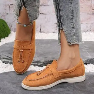 New Lefu Shoes Women's Soft Leather Retro Lazy Man Step on Thick Sole Flat Bottom Comfortable Single Shoe  Zapatos Para Niña