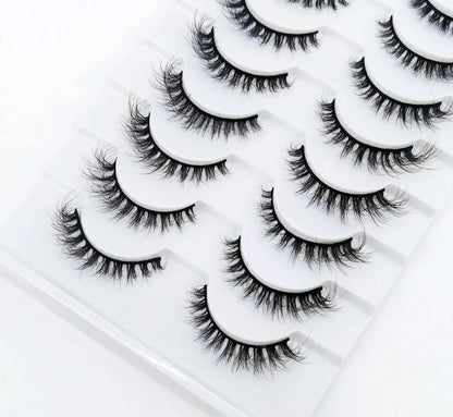 10 Pairs Lashes Fluffy Soft Russian Volumes Mink Lashes 3D Mink Eyelashes Lashes Reusable Fluffy False Lashes Russian Extensions.