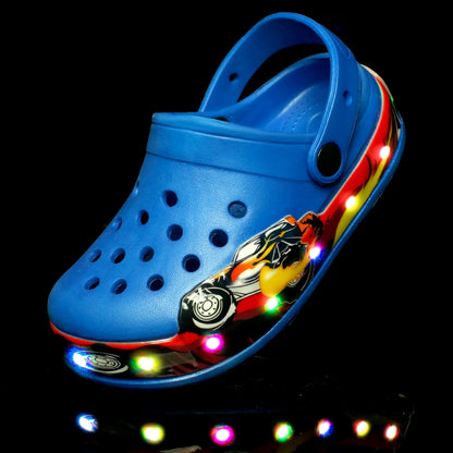 Summer Baby Girls Led Light Sandals Cute Cartoon Children's Casual Shoes Anti-slip Kids Beach Shoes Outdoor Shoes.