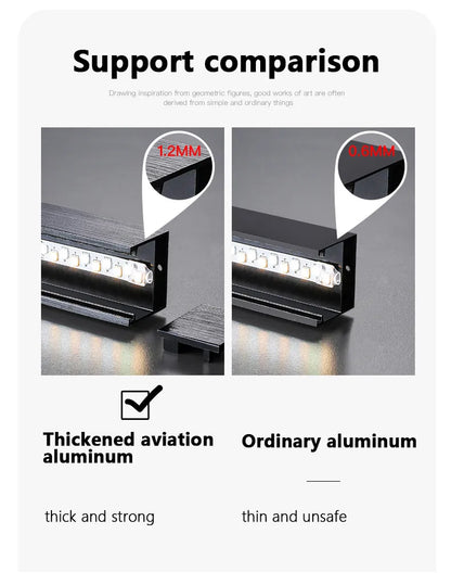 Schwarz Kronleuchter quadratische Schlafzimmer Lampen Wohnzimmer Lampe LED Deckenleuchte Nordic minimalistische kreative LED Deckenleuchte Streifen Lichter.