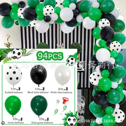 Fußball Fußball Geburtstag Dekorationen Aluminium Film Ballon Geschirr Teller Tasse Servietten Tischdecke Baby Dusche Party Supplies