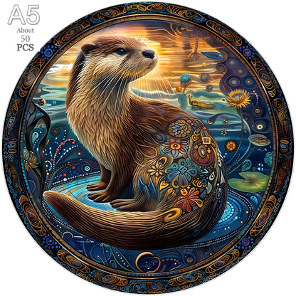 Deer in The Forest Wooden Puzzle Unique Shape Animal Puzzle Adult Relaxation Gift Exquisite Boxed Set with Decorative Artworks