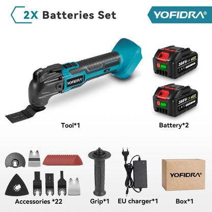 YOFIDRA Oszillierende Multifunktionswerkzeug Elektrische Säge Trimmer Schaufel Schneiden Holzbearbeitung Maschine Für Makita 18V Batterie Pin