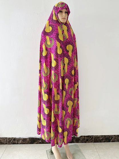 6XL  Muslim Womens Hooded Abaya African Sleeveless Prayer Garment Kaftan Dress With Hijab Floral Dubai Saudi Robe Ramadan