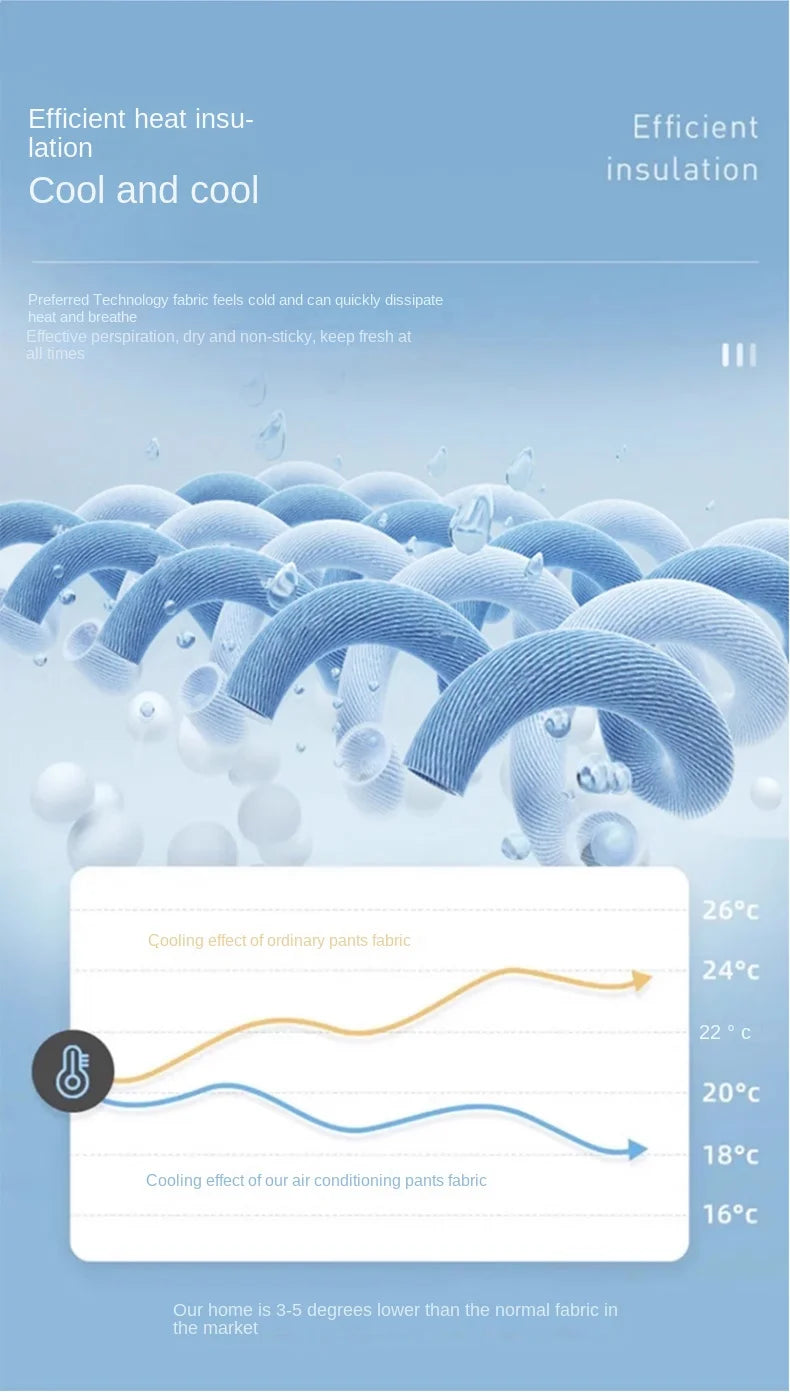 Ice Silk Men's trousers 2024 summer black-and-gray thin style business casual pants outdoor stretch breathable straight leg loos.