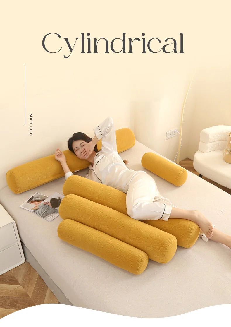 Body Pillow Pregnancy Pillows Chin Lumbar and Leg Support Stomach and Back Sleepers Adjustable Bendable Roll Pillow for Sleeping.