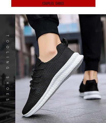 Fujeak Ultralight Running Shoes for Men Casual Breathable Mesh Sneakers Anti-slip Fashion Solid Colour Men's Shoes Plus Size 46.