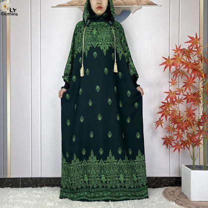 2025Hot Sales New Ramadan Muslim Double Hat Women Abaya Prayer Garment Islam Turkey Arabic Femme Abaya Prayer Kaftan Loose Robes