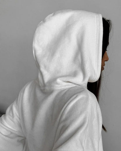 Fall Winter Women's Fashion Hooded Stand Collar Sweatshirt Set Casual Loose Fit Two Piece Streetwear Lounge Gym Ourdoor Outfit