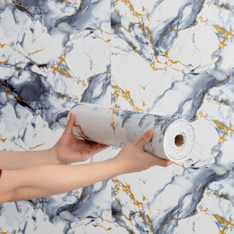 Selbstklebende Wandaufkleber aus dickem Schaumstoff, Marmorimitat, Tapeten für Schlafzimmer, Heimdekoration, wasserfeste Wandpaneele zum Abziehen und Aufkleben