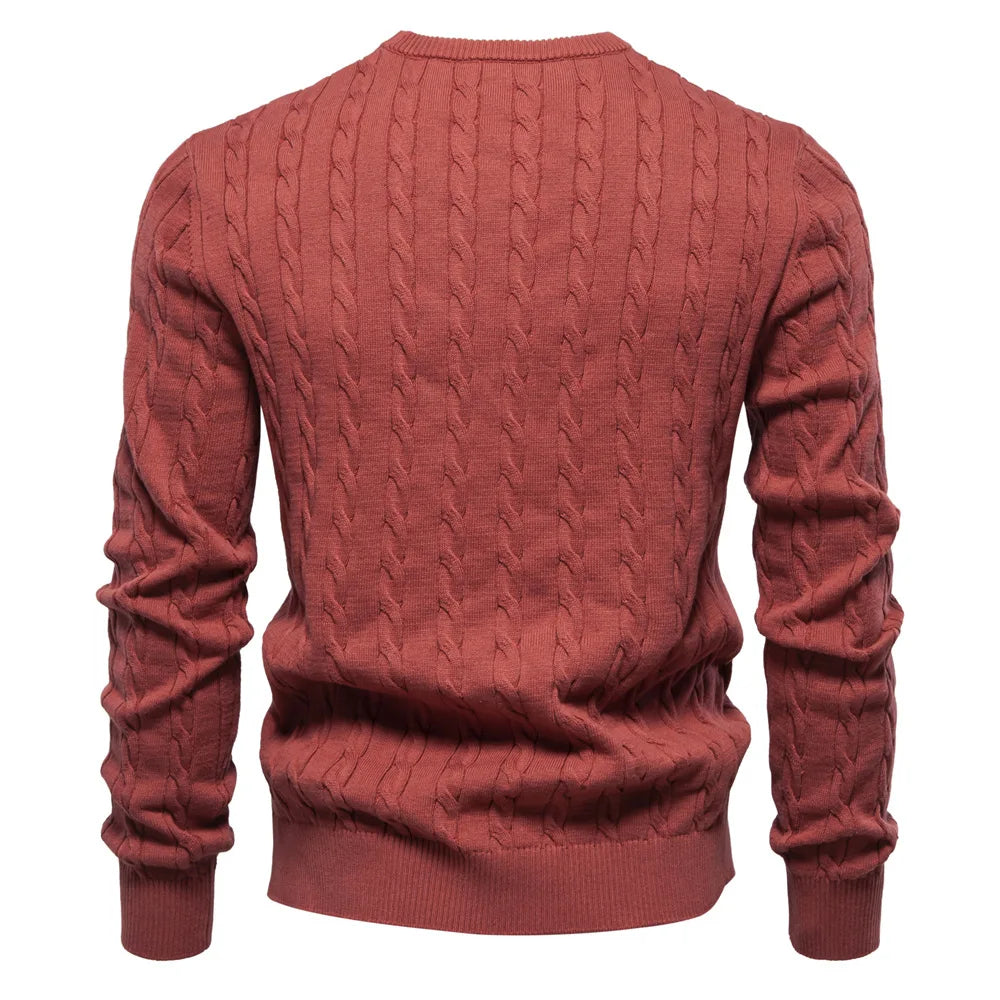 2024 High-quality Men's Sweater Pullover New Deer Embroidery Solid Color Knitted Sweater Men's Knit Sweaters  Men Clothing.