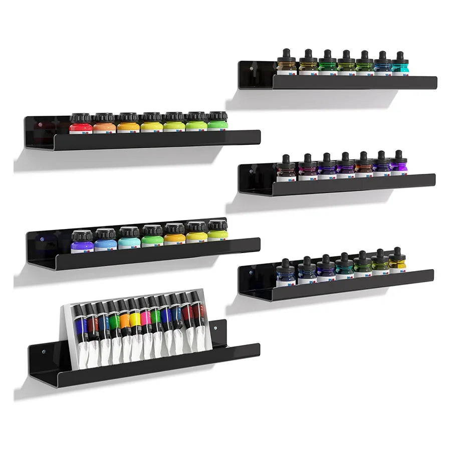 KUUJOJO Acryl-Bücherregal, Acryl-Regale zur Wandaufbewahrung, Nagellack-Organizer, Wand, Ausstellungsregal-Organizer für Badezimmer, Livi