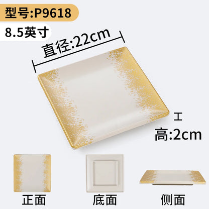 1Pc Thickened Melamine Tableware Not Easily Broken Plastic Barbecue Plate Merchant Dining Plate Household Kitchen Accessories