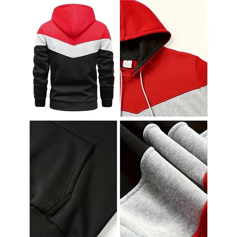 Mens Tracksuit King Printing Sports Suit Sports Hoodie+Pants 2 Piece Suit Casual Sweatshirt Suit Jogging Men's Splicing Clothing.