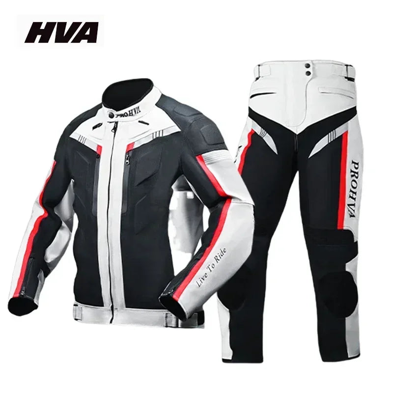 HVA Waterproof Motorcycle Jacket Men's Racing Suit Removable Liner Warm Autumn and Winter Motorcycle Jacket Suit Anti-fall Suit.