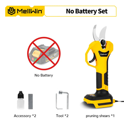MELLWIN Bürstenlose 30mm Elektrische Pruner Schere Obst Baum Bonsai Cordless Beschneiden Schere Power Werkzeuge Für Makita 18V Batterie pin