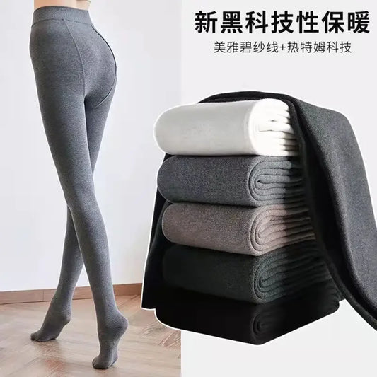 Ladies Pantyhose Autumn Winter Warm Leggings Cotton Women Vertical Striped Pants Elasticity Thicken Stocking Female Tights
