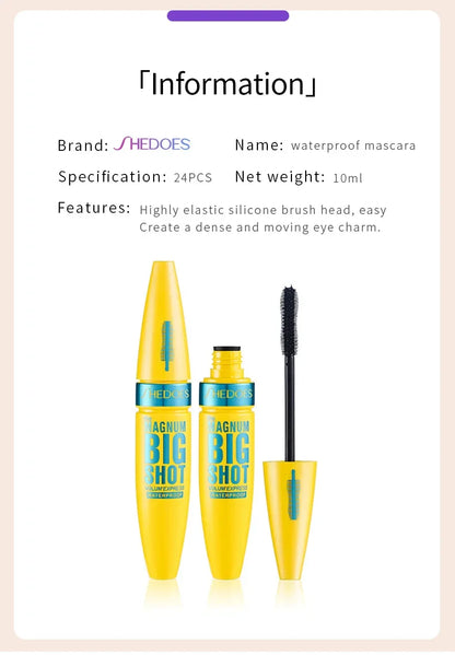 Pink Mascara Waterproof Long Lasting Curling False Eyelash Professional Volume Natural Eyelash Makeup Tools  Lashes Brush.