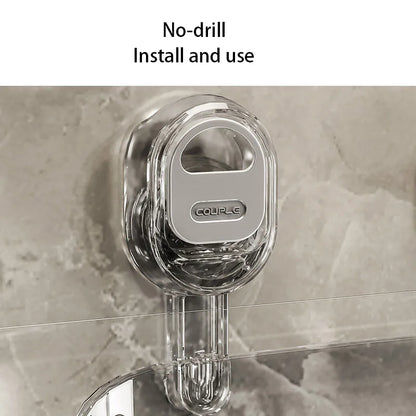 Saugnapf-Aufbewahrungsregal für Badezimmer, stanzfreie, an der Wand montierte Aufbewahrungsbox, kann abnehmbar werden, leerer Aufbewahrungskorb für Toilettenspüle