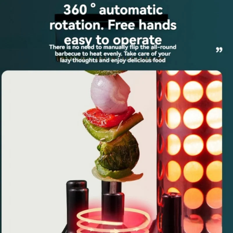 Non-smoking Automatic Rotating Household Electric Barbecue Oven Large Capacity Camping Multi-function.