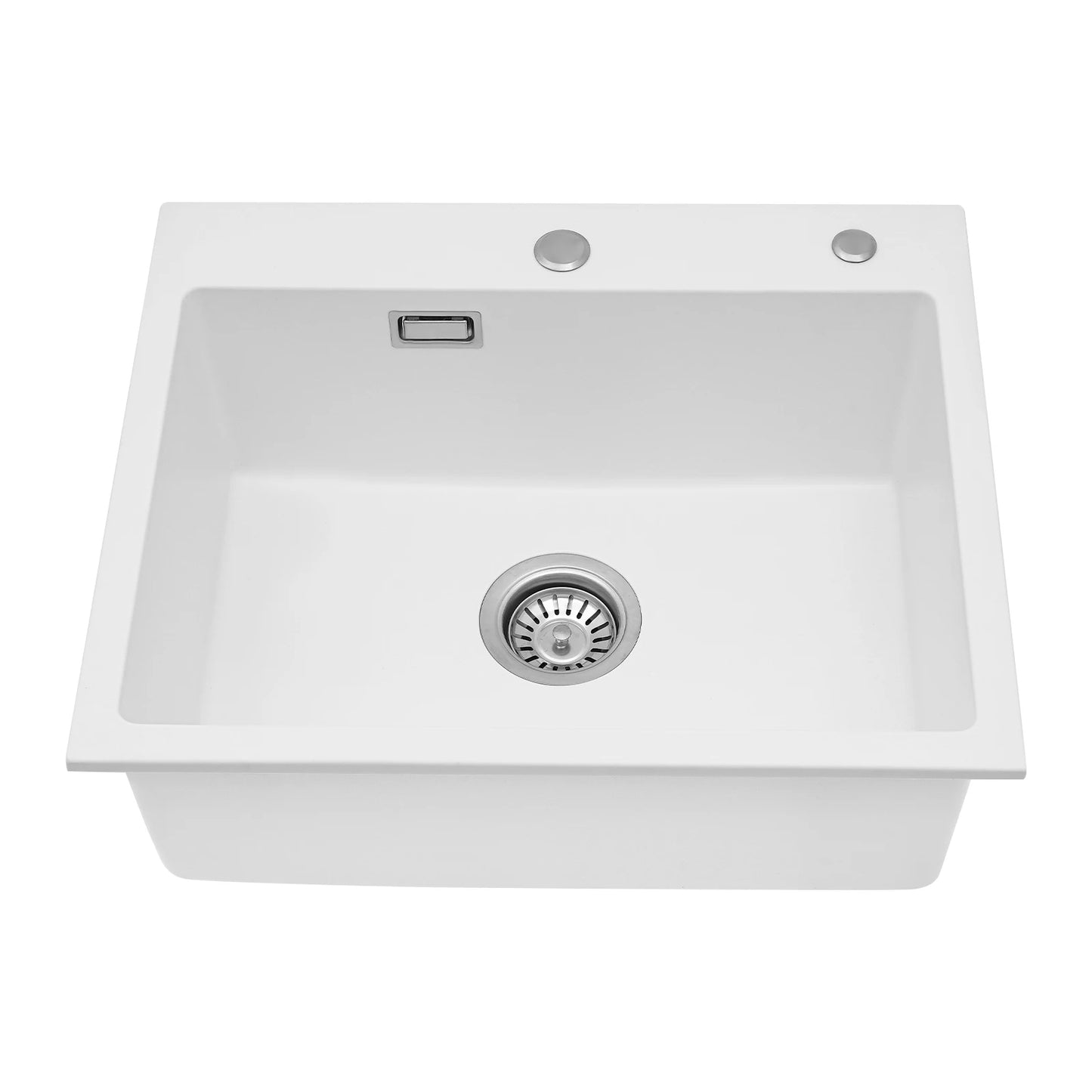 Küchenspüle aus Quarzstein, 21,65 x 17,7 Zoll tiefes Waschbecken mit großem Fassungsvermögen, starker Tragfähigkeit und effiziente Entwässerung für den Alltag