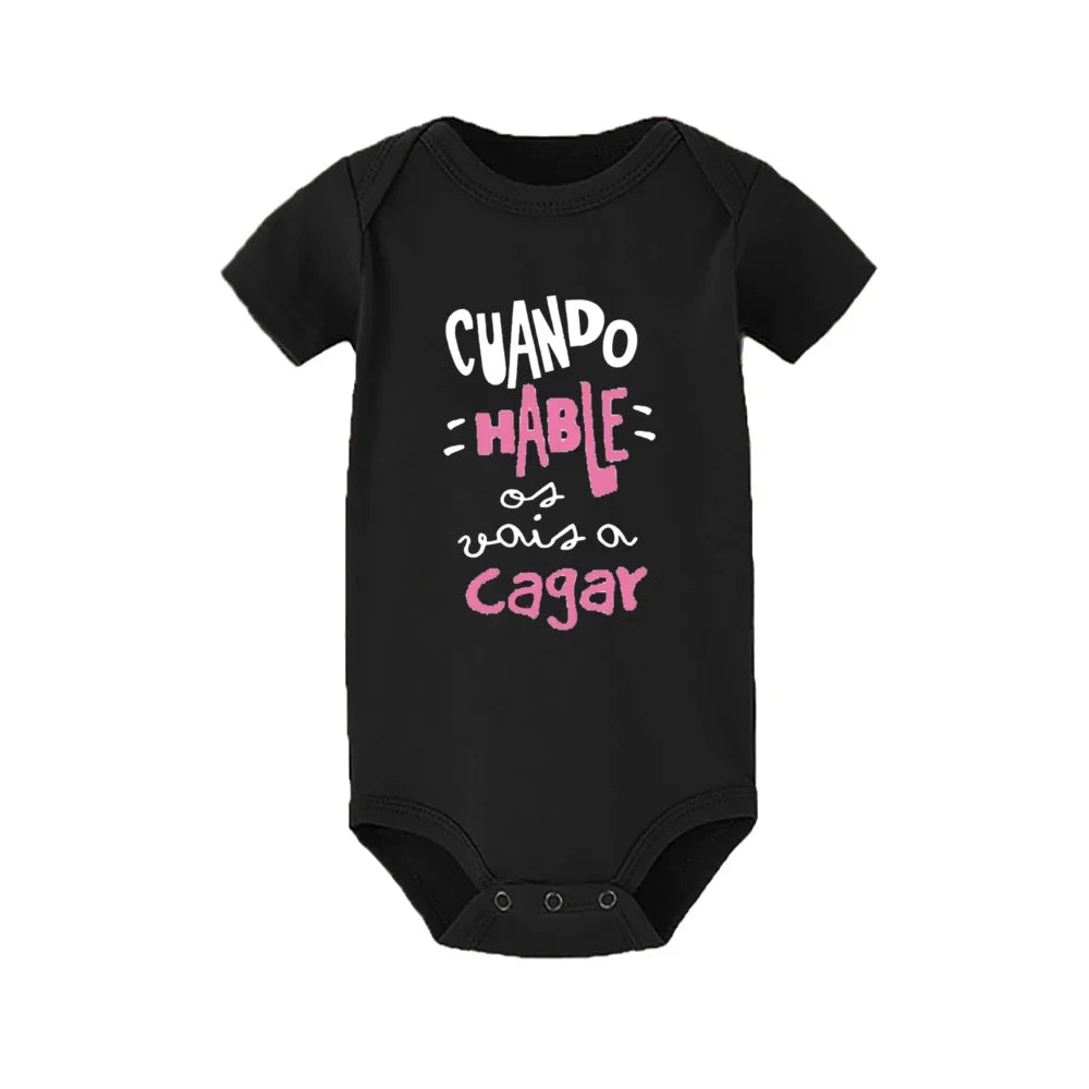 When I Talk You Mess Up The Gift Print Baby Strampler Säuglingsbodysuit Baby Niedliche Kleidung Neugeborene Kurzarm Bodys Kleinkind Geschenk