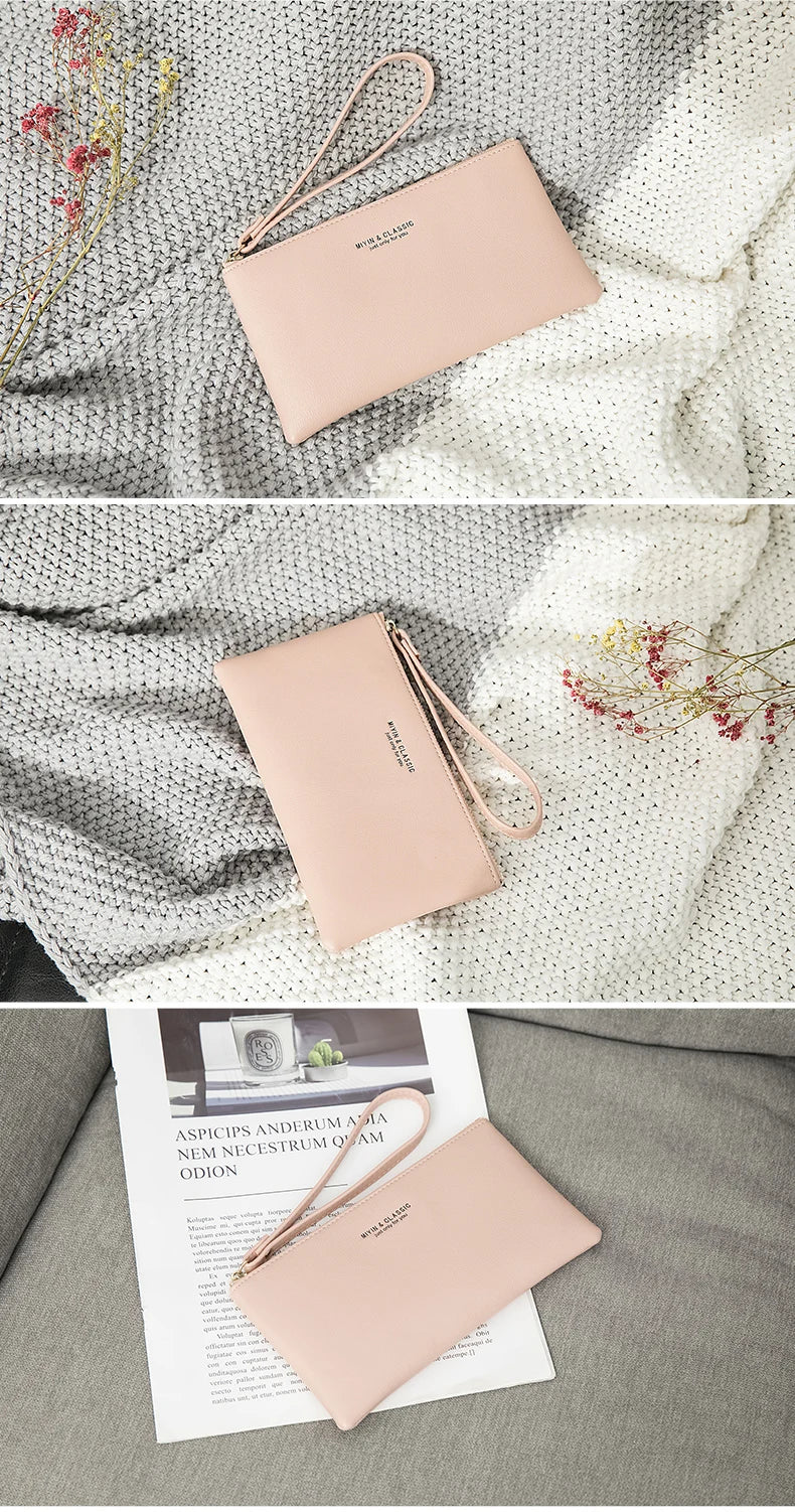 MIYIN Women's Purse long ultra-thin credit card bag minimalist zero purse thin large capacity zipper hold bag handbag purse girl.