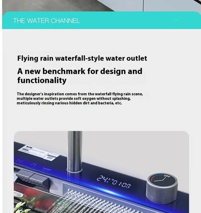 Stainless Steel Kitchen Sink Large Size Single Slot Multifunctional With Trash Can and Drain Rack Household Wash Dish Basin