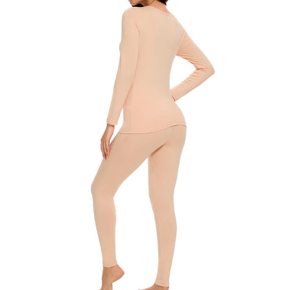 Thermal Underwear Women Autumn Winter Under Layer Clothes New Warm Pajamas Sets for Female 2 Pieces Long John Top Legging