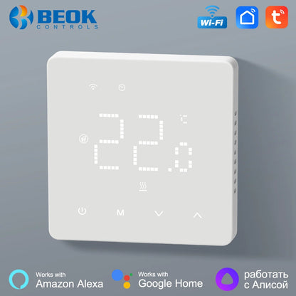 Beok Tuya Wifi Room Thermostat Underfloor Heating System Thermoregulator for Gas Boiler Electric Heating with Alexa Google Home.